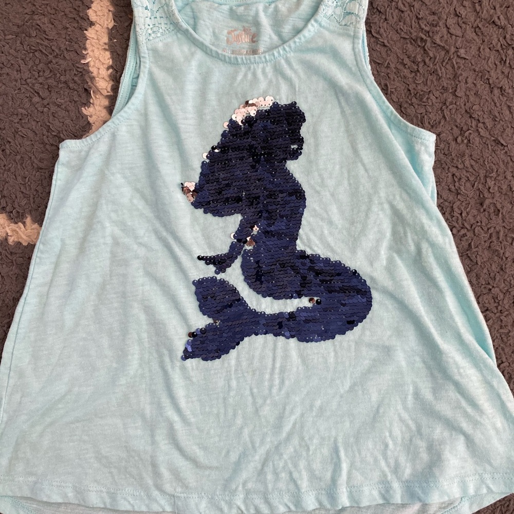 Justice mermaid flip sequin tank